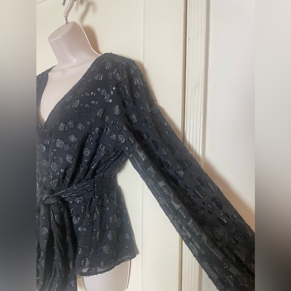 J. Crew Special Occasion Blouse with Shimmering Polka Dots and Sash Belt - NWT - Picture 8 of 10